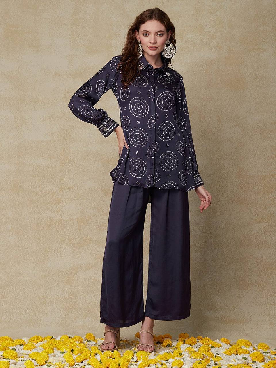 Viscose Rayon Black Co-Ord Kurta Set