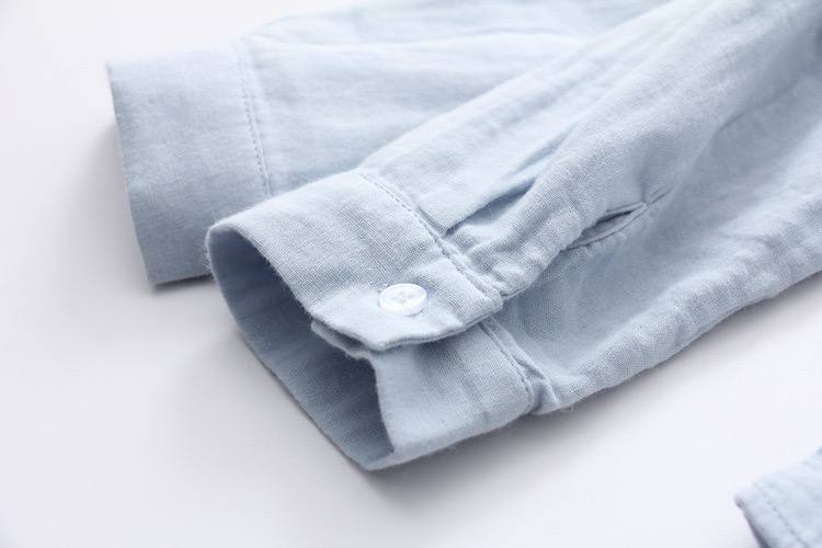 Cotton Solid Long Sleeve Shirt Women