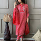 Beautiful Cotton Collar Kurta Set With Embroidered Lace Work