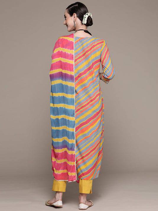 Rayon Fabric Multi Color Kurta Set