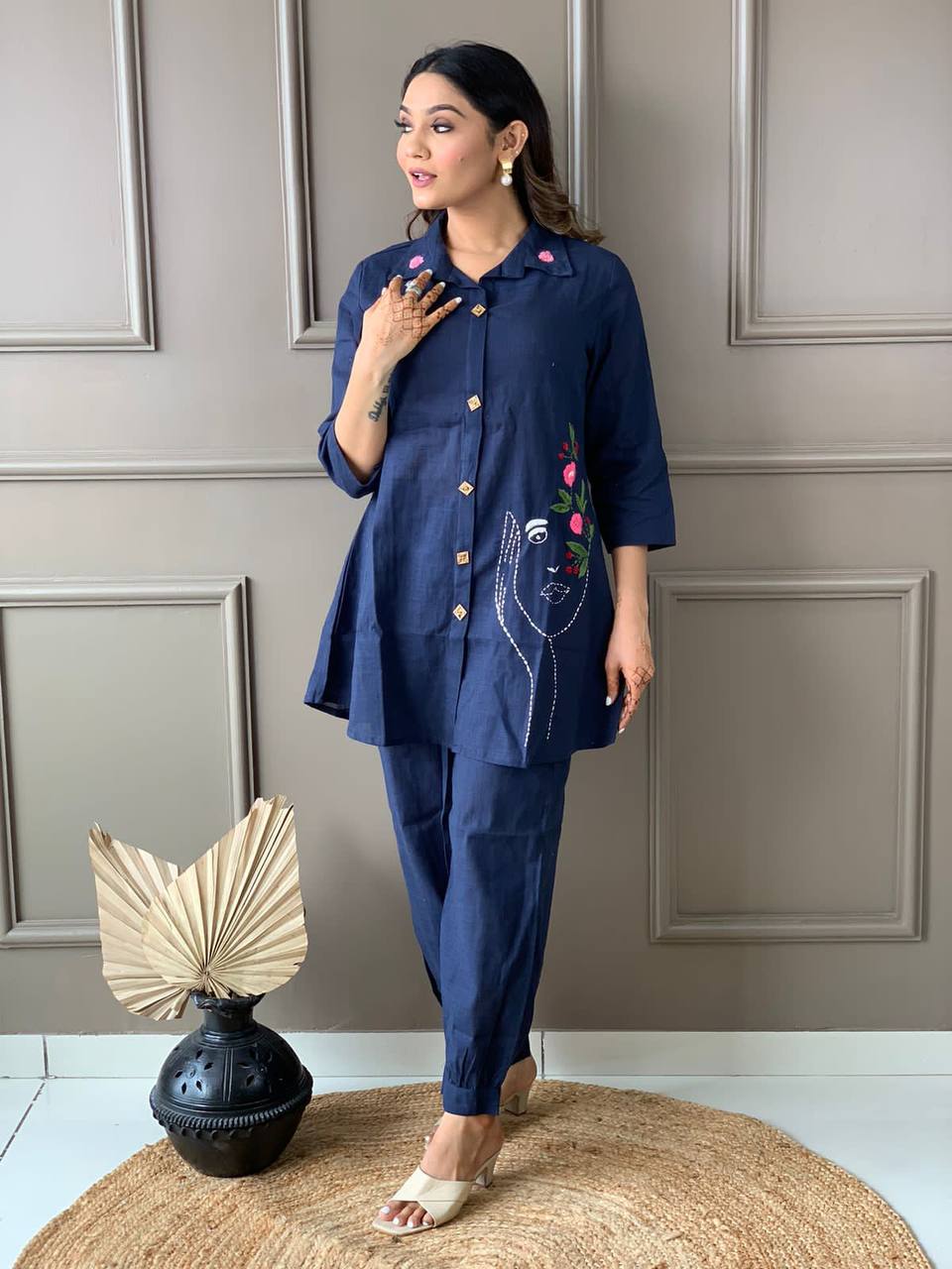 Pure Cotton handworked Co-Ord Set