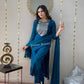 Rayon Embroidered Kurta Set With Dupatta