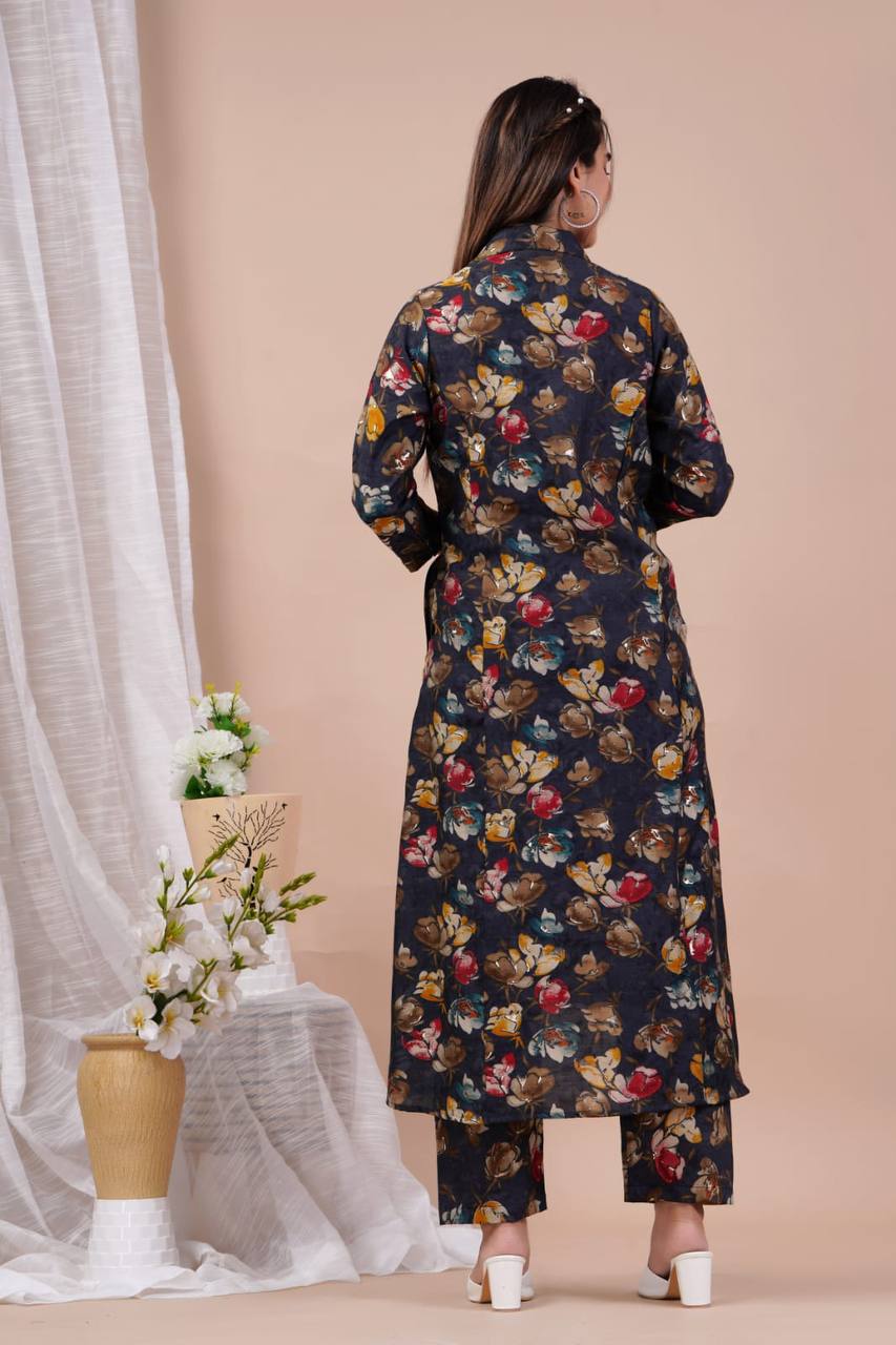 Muslin Fabric Long Up And Down Kurti