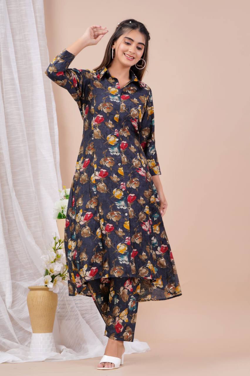 Muslin Fabric Long Up And Down Kurti