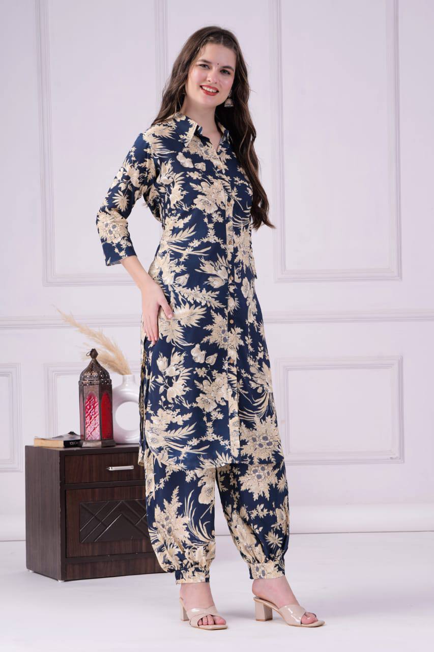 Rayon Digital Printed Co-Ord Kurta Set