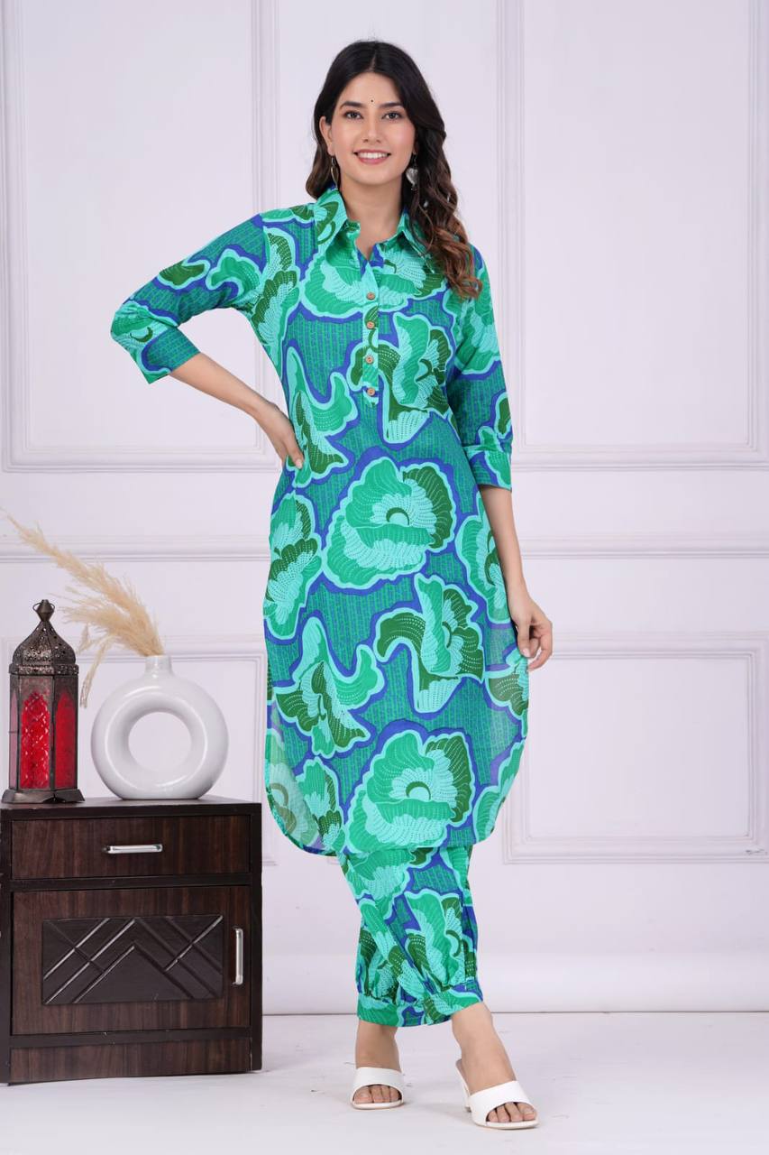 Cotton Digital Printed Co-Ord Kurta Set