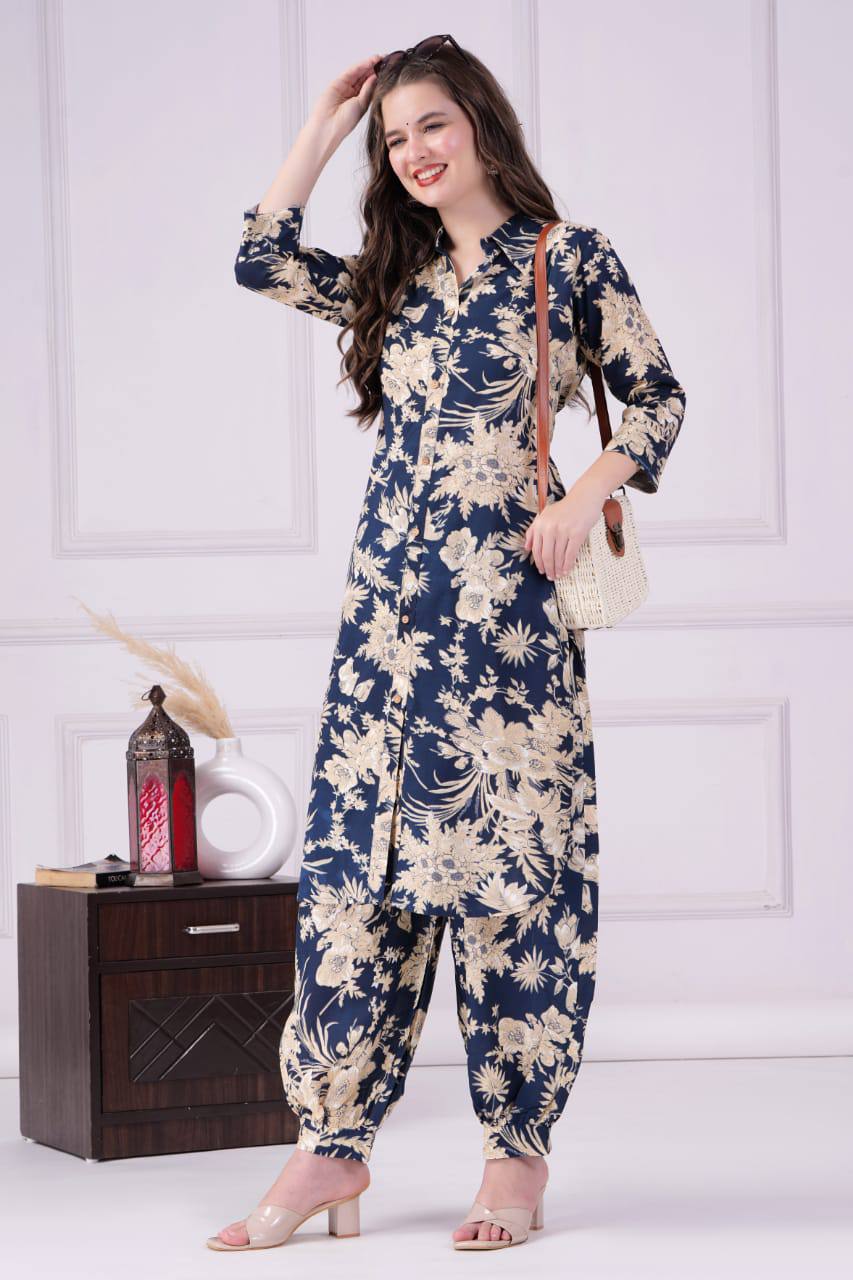 Rayon Digital Printed Co-Ord Kurta Set