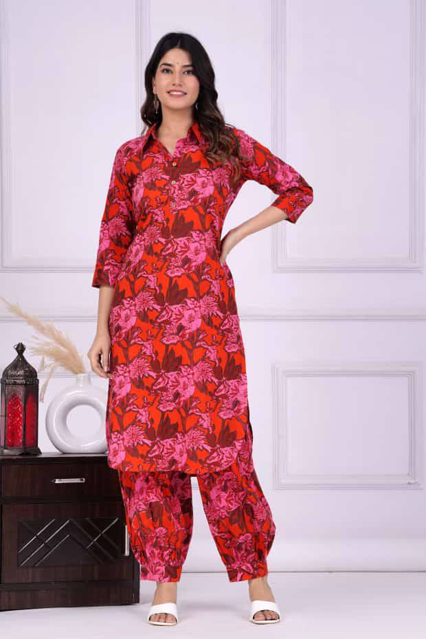Rayon Digital Printed Co-Ord Kurta Set