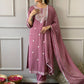 Beautiful kurta with heavy embroidery work with dupatta