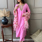 Baby Pink Embroidered Kurta Set With Digital Printed Dupatta
