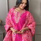 Pink Embroidered Kurta Set With Digital Printed Dupatta