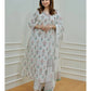 Pure Cotton Embroidered Kurta With Printed Dupatta Set