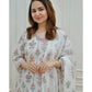 Pure Cotton Embroidered Kurta With Printed Dupatta Set