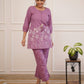 Pink Cotton Embroidered Short Kurta Top With Pant