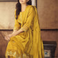 Viscose Rayon Yellow Embroidered Kurta With Dupatta Set