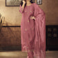 Viscose Rayon Peach Embroidered Kurta With Dupatta Set