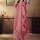 Viscose Rayon Peach Embroidered Kurta With Dupatta Set