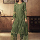 Viscose Rayon Pista Embroidered Kurta With Dupatta Set