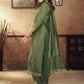 Viscose Rayon Pista Embroidered Kurta With Dupatta Set