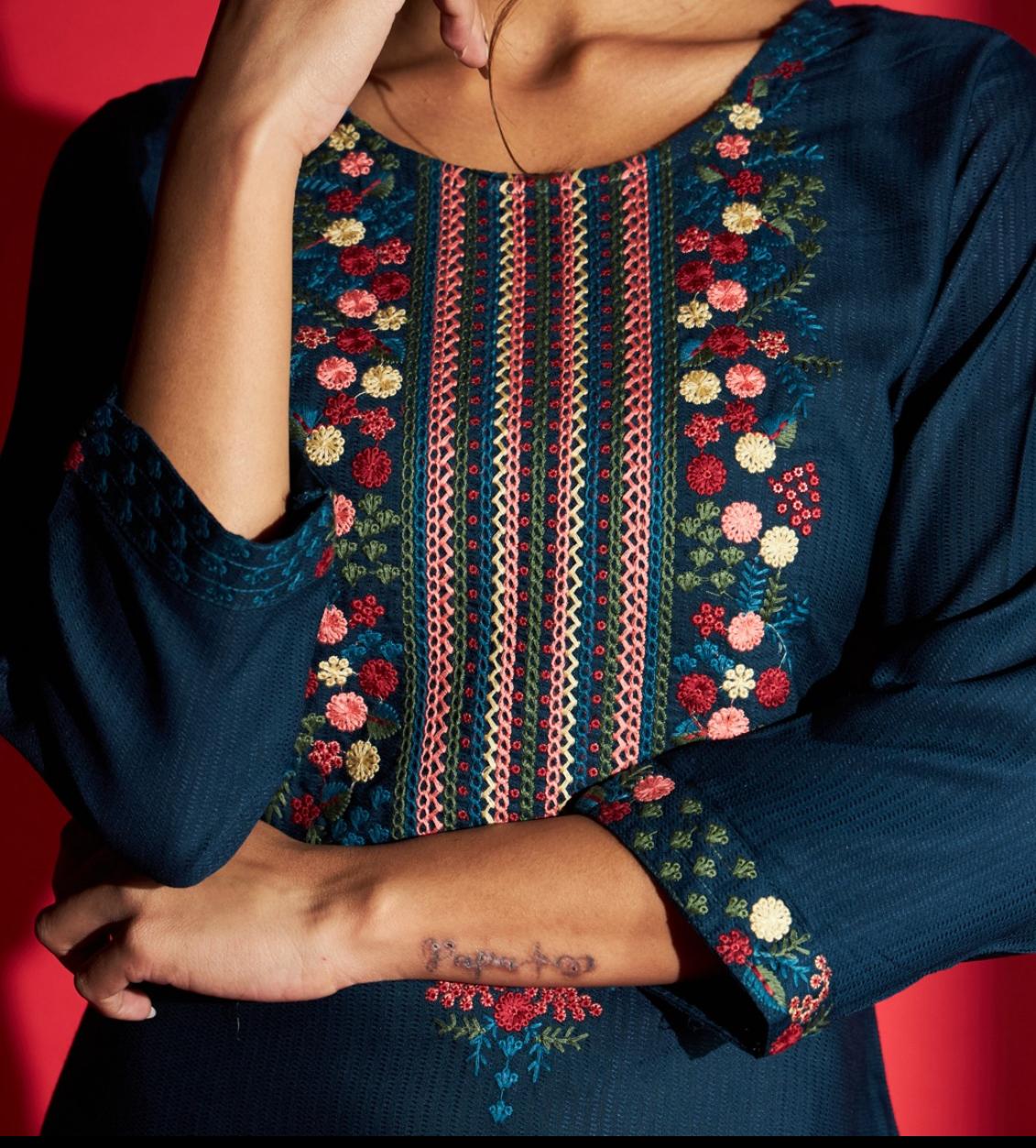 Women's Beautiful Embroidered Kurti With Dupatta