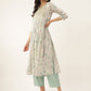 Women  Sequence Embroidered and Printed Cotton Kurta set