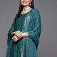 Women Viscose Jacquard Kurta With Pant And Dupata Set