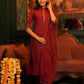 Muslin Gold Zari Embroidered Work Kurta Set With Dupatta