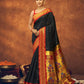 Black Beautiful Rahi Paithani Saree With Jari Work