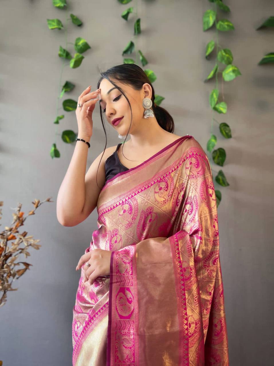 Heavy Silk Pure Maroon Saree