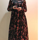 Beautiful Black Georgette Red Printed Gown