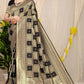 Black Kanchipuram Pure silk saree with Jari weaving work