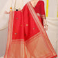 Kanchipuram Pure Red Silk Handloom Saree