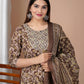 Coffee Straight Kurti With Pant
