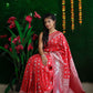Red Beautiful Red Soft Silk Saree With Weaving Silver Zari