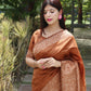 Brown Banglori Silk Saree With Rich Weaving Pallu