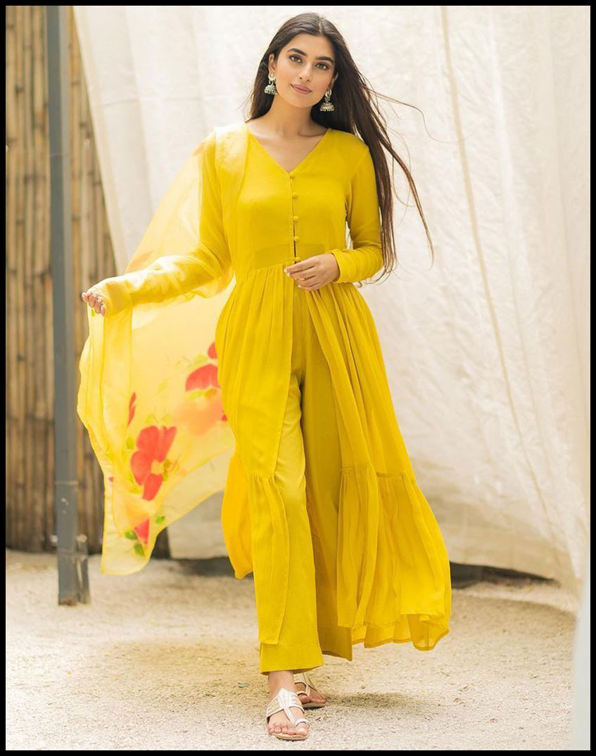 Pure Maska Cotton Silk  Yellow Outfit