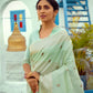 Linen Tissue Saree With Zari Border