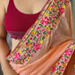 Orange Pure Gorgate Saree With Sequence Work