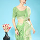 Green Chanderi Chikankari Weaving Saree With Classy Zari