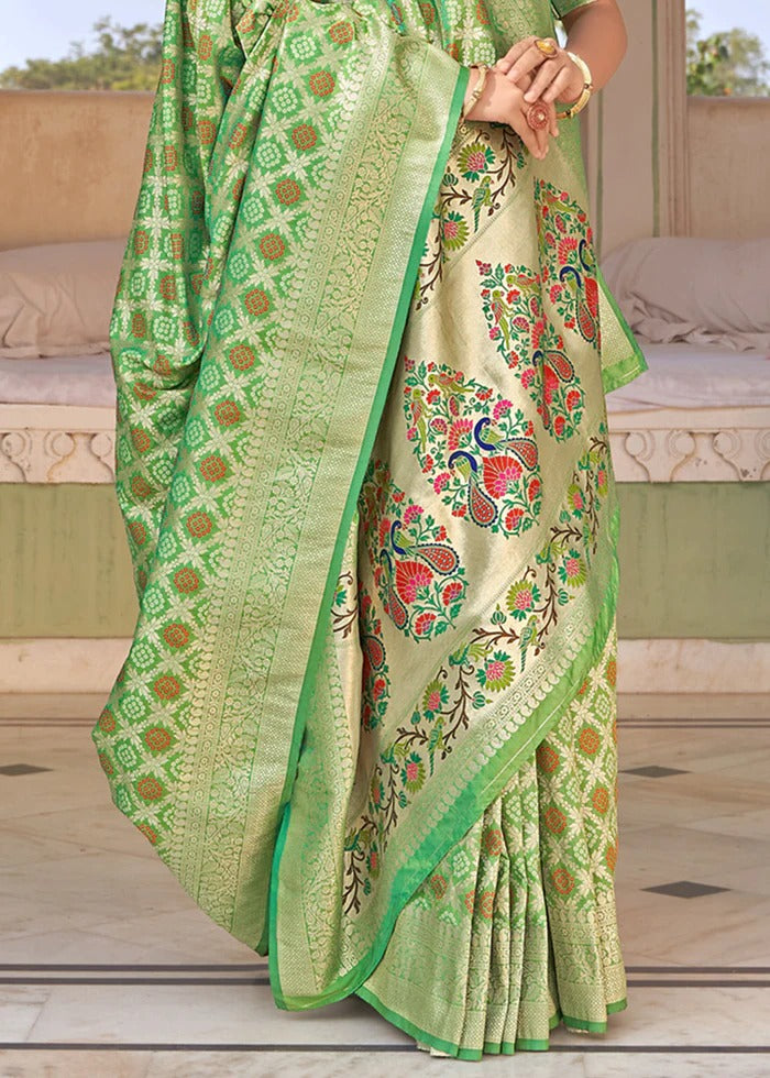 Soft Silk Bandhani Saree With Pure Jari Work