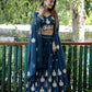 Royal Blue  Embroidered Faux Georgette Party Wear Lehenga Choli