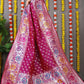Beautiful Pink Saree With Silk With Weaving Silver Zari