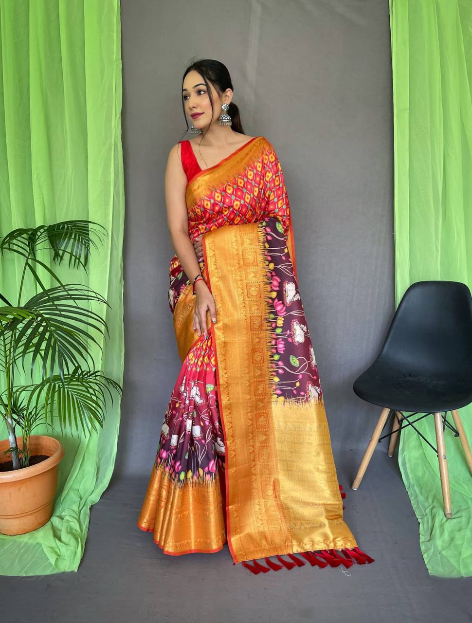Pure Kanchipuram Digital Printed Saree