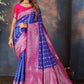 Blue Traditional Pure Kanjivaram Handloom Silk Saree
