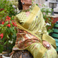 Green Tussar Silk Saree With Unique Slub Weaving Pattern