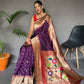 Purple Pure Polka Paithani Silk Saree