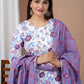 Pure Cotton Straight Kurti With Pant And Dupatta
