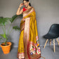 Mustard Yellow Pure Polka Paithani Silk Saree