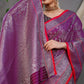 Beautiful Maroon Lichi Soft Silk Saree With Weaving Silver