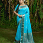 Sky Blue Banarasi Soft Silk Saree With Butti Weaves